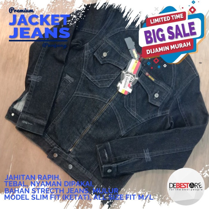 JAKET JEANS PRIA TERMURAH BAHAN TEBAL MULUR SLIM ALL SIZE 11