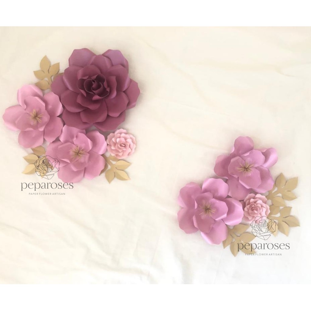Backdrop Bunga Kertas Hiasan Dinding - Paper Flower Backdrop Wall Decoration - SET A (Peparoses)
