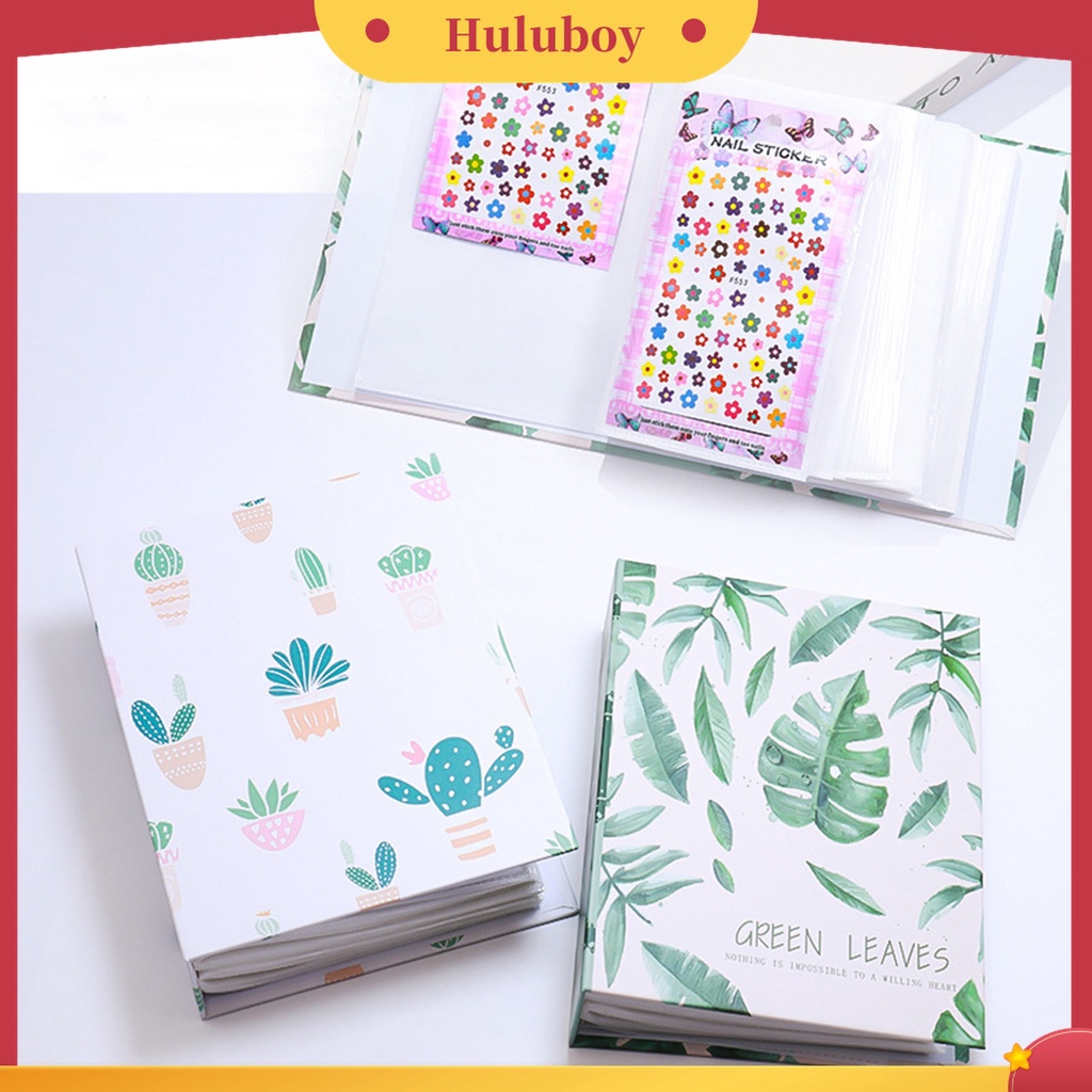 Huluboy Huluboy♡ Buku Album Stiker Kuku 100 Slot Motif Kartun Transparan Untuk Salon