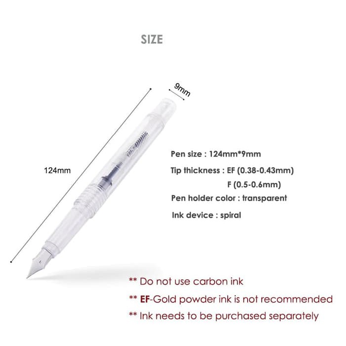 

NEW SALE FOUNTAIN PEN ISI ULANG DENGAN TABUNG TRANSPARAN CARTRIDGE