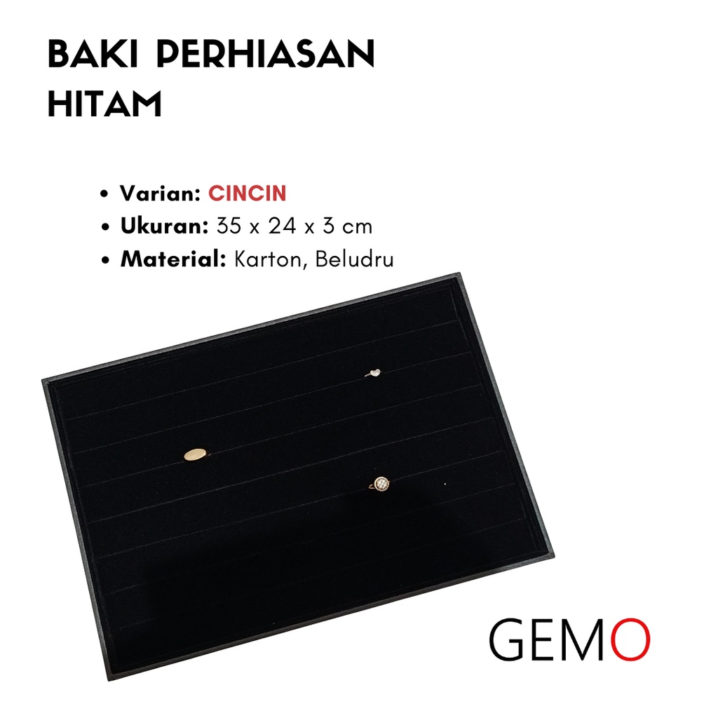 Baki Nampan Lapis Kain Display Perhiasan Permata Mewah / Nampan Tray Alat Peraga Jewelry Set Tempat menaruh Kotak Cincin Gelang Liontin Anting Kalung Lucu Unik Murah untuk  Etalase Toko Emas Berlian Mewah / Permata Berharga juga bisa untuk Box Seserahan