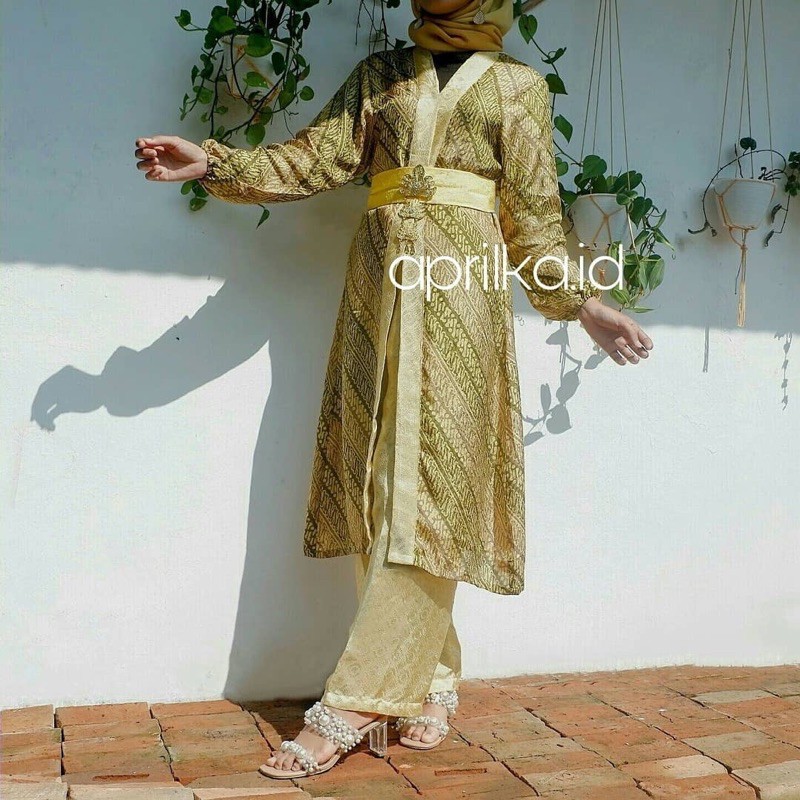 Set batik viscose kimono celana baju pesta baju kondangan baju tunangan
