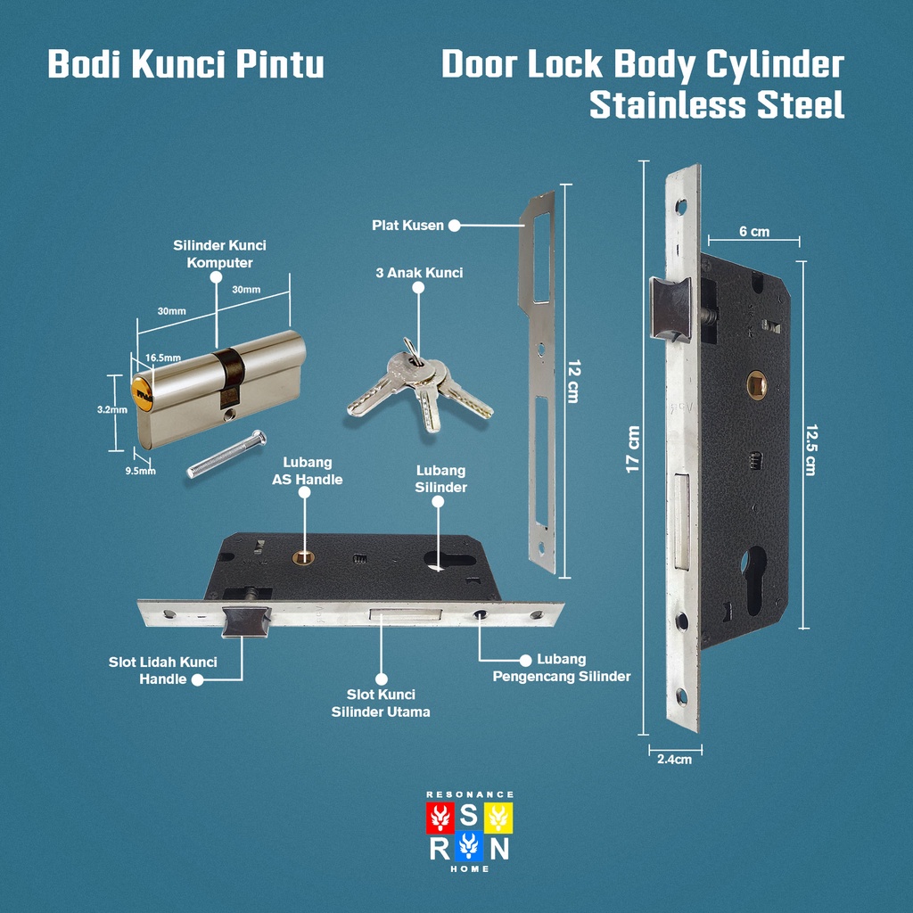 Bodi Kunci Lidah Pintu Tanggung Rumah AMANI Resonance Home
