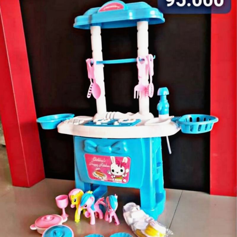 FK 114 MAINAN ANAK EDUKASI KITCHEN SET SUPER BESAR ADA KUDA PONI NYA / MAINAN MASAK MASAKAN LENGKAP 