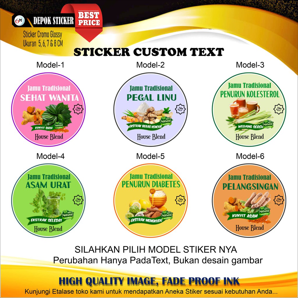 Jual Stiker Label Jamu Herbal Tradisional 1 Pack 100 Pcs Shopee