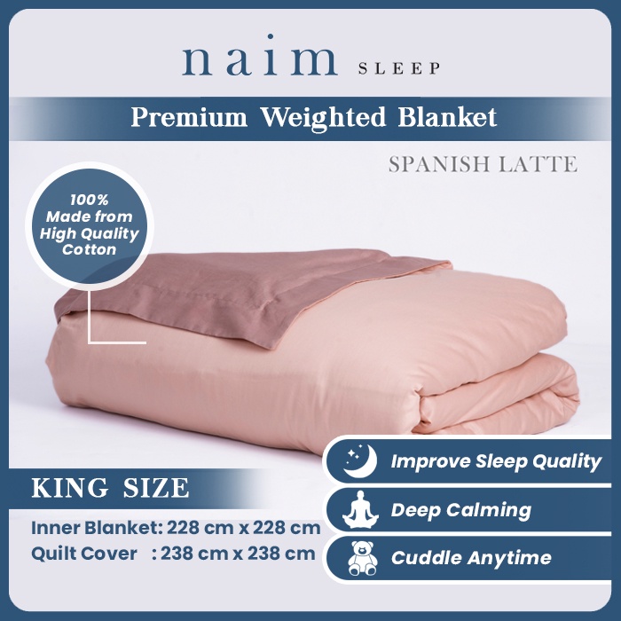 King NAIM SLEEP Weighted Blanket Selimut Berat set (inner blanket + quilt cover) PREMIUM COTTON Hypo