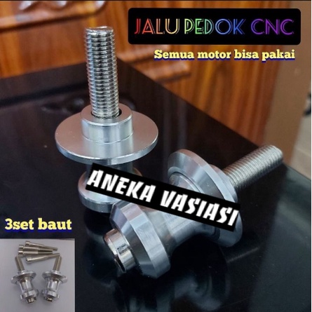 Jalu Pedok 3 Set Baut 10 12 14 Ninja 250 Z250 RR mono R15 Driv Silver