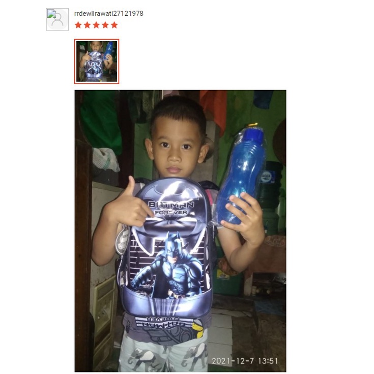 Tas Anak TK Karakter Mobil Batman Anti Air Bonus Botol Minum Tas Sekolah Anak Cowok Paud