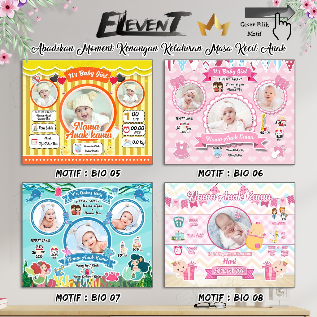 Miliki Softfile Biodata Bayi Data Kelahiran Anak Harga Terjangkau Banyak Pilihan 182 Motif Unik Tinggal Cetak Sendiri Desain/Setting Foto Baby ubah wajah / muka Pajangan Walldecor Pigura Happy Birthday Ultah Ulang Tahun Ucapan Tasyakuran Aqiqah Murah