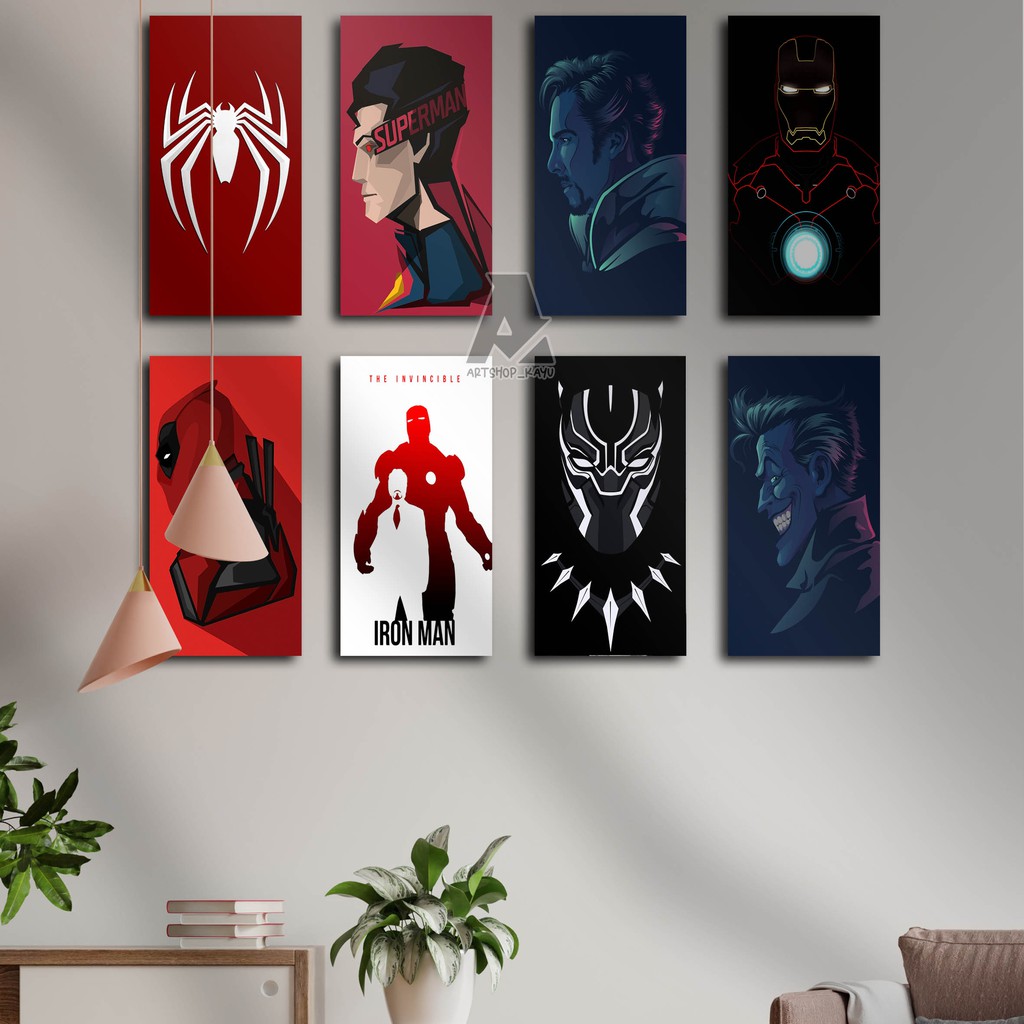 Hiasan dinding KARAKTER MARVELS / dekorasi dinding / dekorasi kamar / poster dinding / WALLDECOR