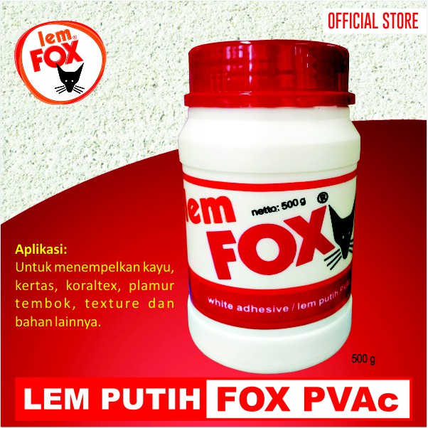 

Lem Fox PVAc Botol 500 Gram / Lem Kayu