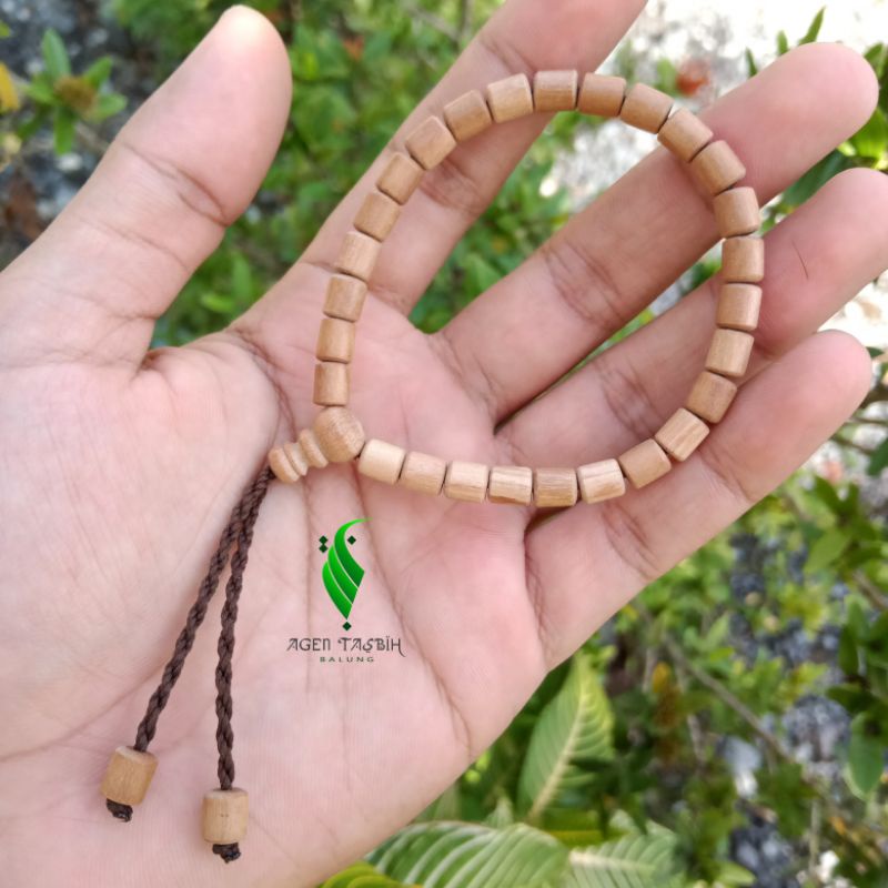 Gelang Kayu Cendana Motif Tabung Size 6mm Aroma Wangi Cendana Alami ORIGINAL!!