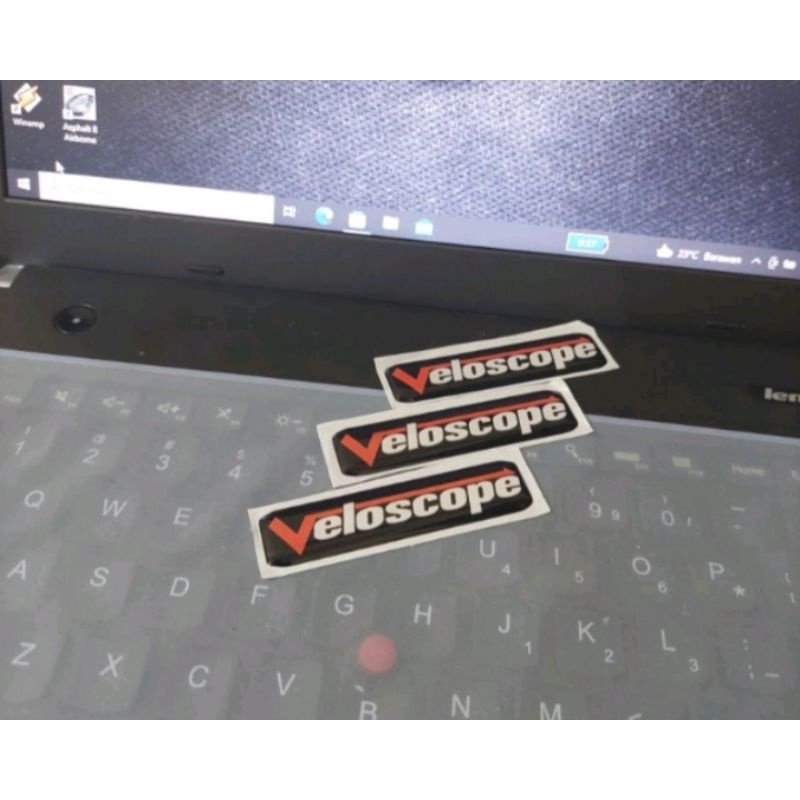 stiker stikcher Emblem Timbul logo Veloscope