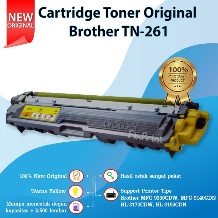 Cartridge Toner Brother TN-261 TN261 Original Printer MFC-9330CDW MFC-9140CDN HL-3170CDW HL-3150CDN