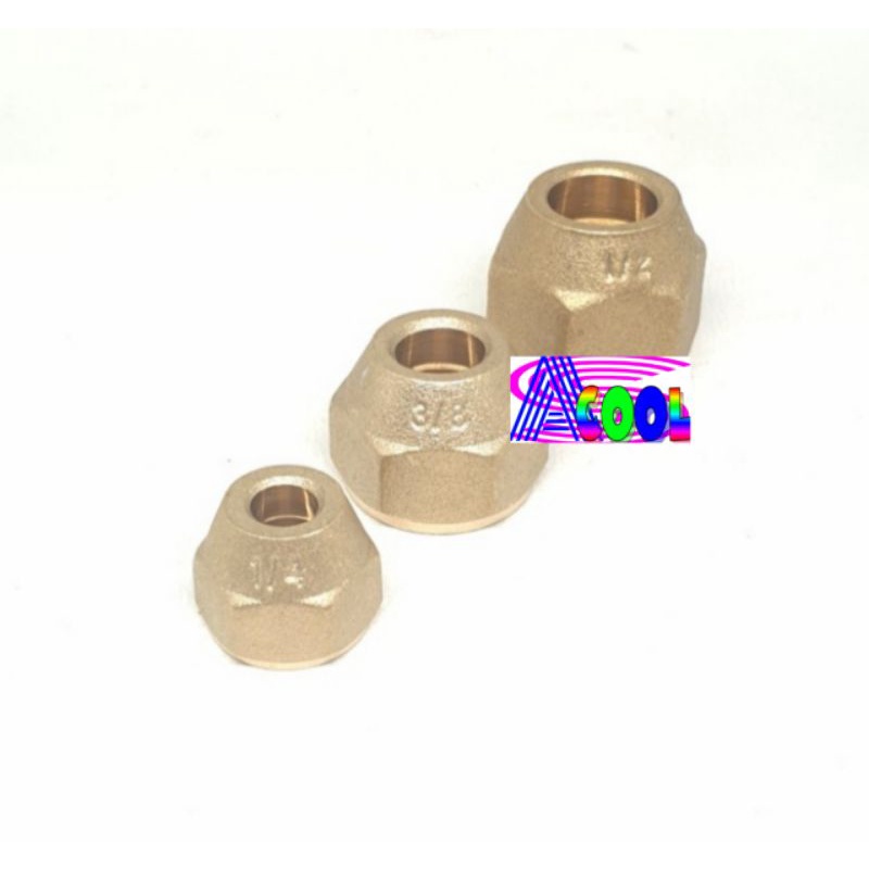 Nut Nepel AC 3/8 Kuningan/Mur Neple/Niple Pipa AC