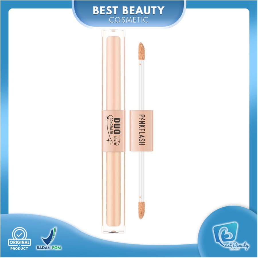 ★ BB ★  PINKFLASH Duo Cover Concealer - DoubleFix 2-in-1 Dual Shade Concealer | Full Coverage Brighten Matte Lightweight Conceal Dark Circles Scar Acne Skin - F18