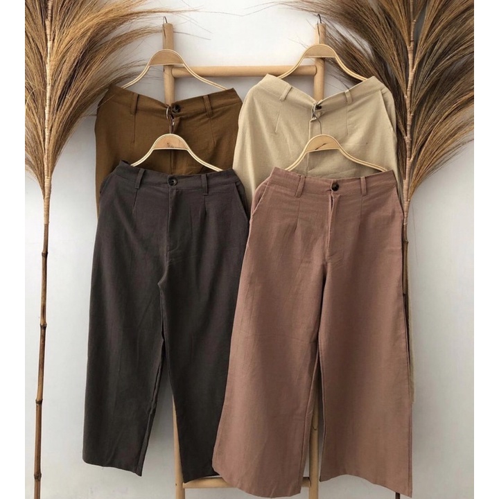 KULOT LINEN HIGHWAIST / CULLOTE PANTS / CELANA KULOT WANITA