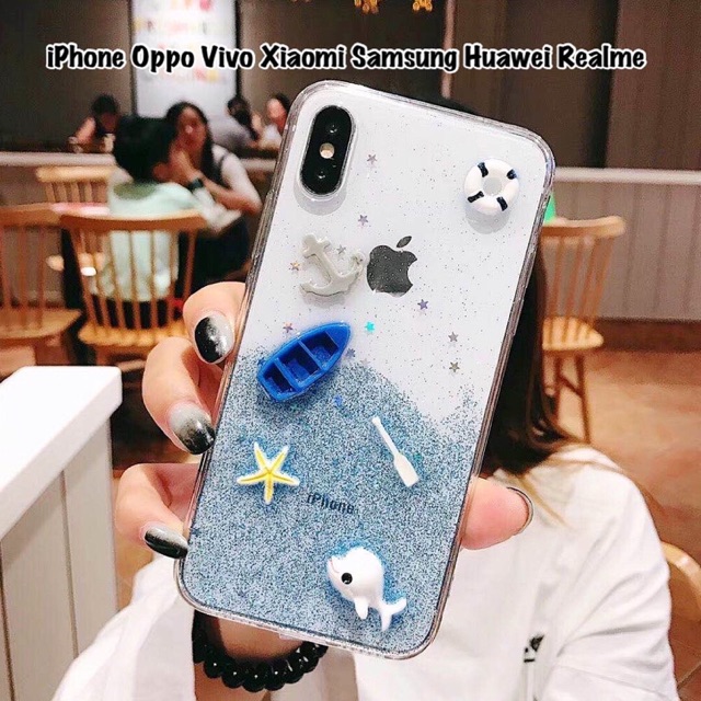 Sea Glitter Case Samsung NOTE 4 5 6 7 FE 8 9 10 LITE 20 PLUS A7 A9 2018 A8 A9 STAR M10 M20 M21 M31 M30 M30S A10 A10S A20 A20S A21S A30 A30S A50 A50S A70 A80