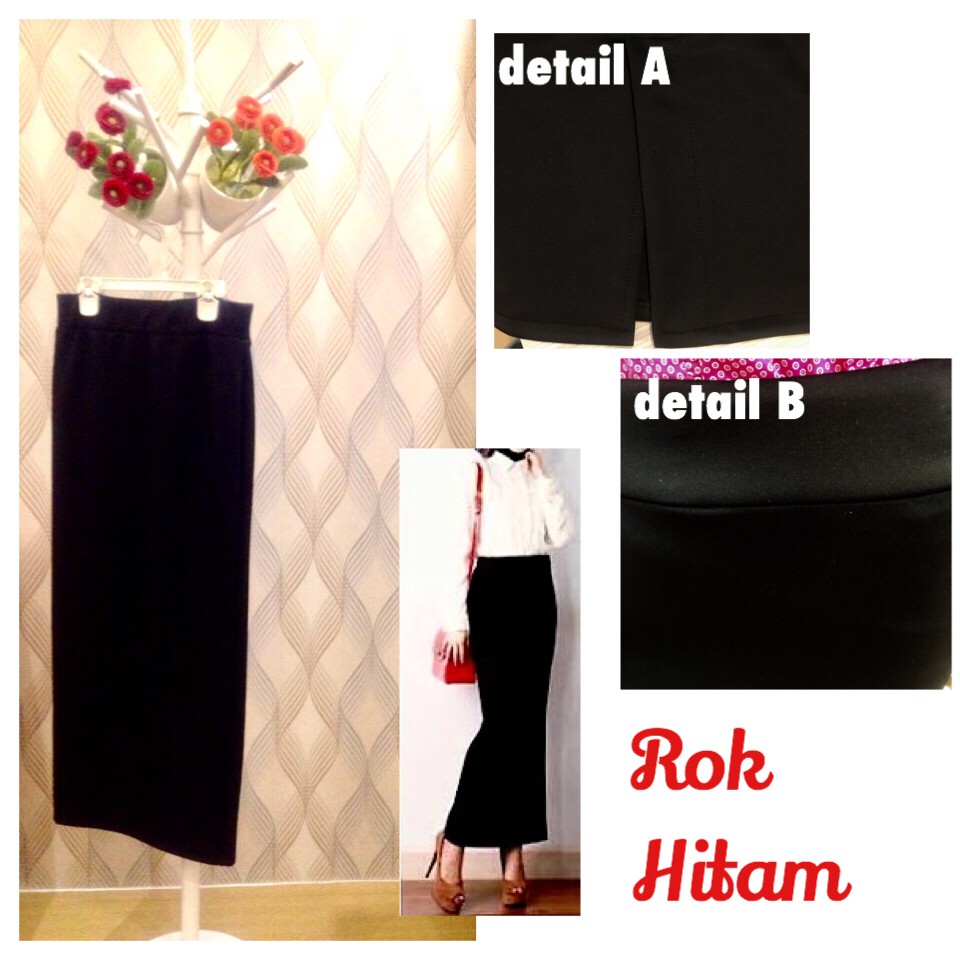Rok Panjang VK685 Rok hitam span panjang polos wanita kantor Keren Abis