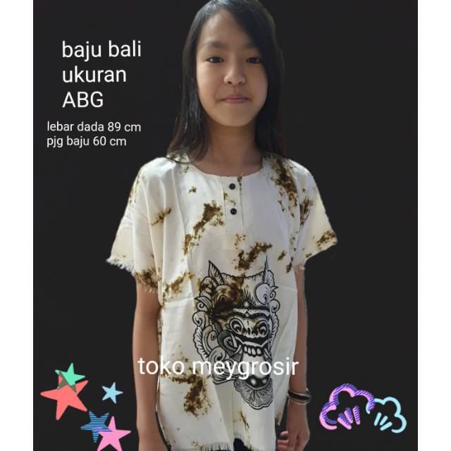 BH 53 Meygrosir baju bali ukuran ABG L all size barong katun putih