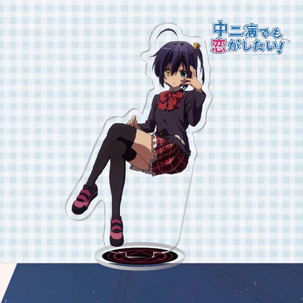 Stand Figure Anime Agustina Dua Sisi Kawaii Takanashi Rikka Ornamen Kartun Karakter Anime Transparan Akrilik Model Plat