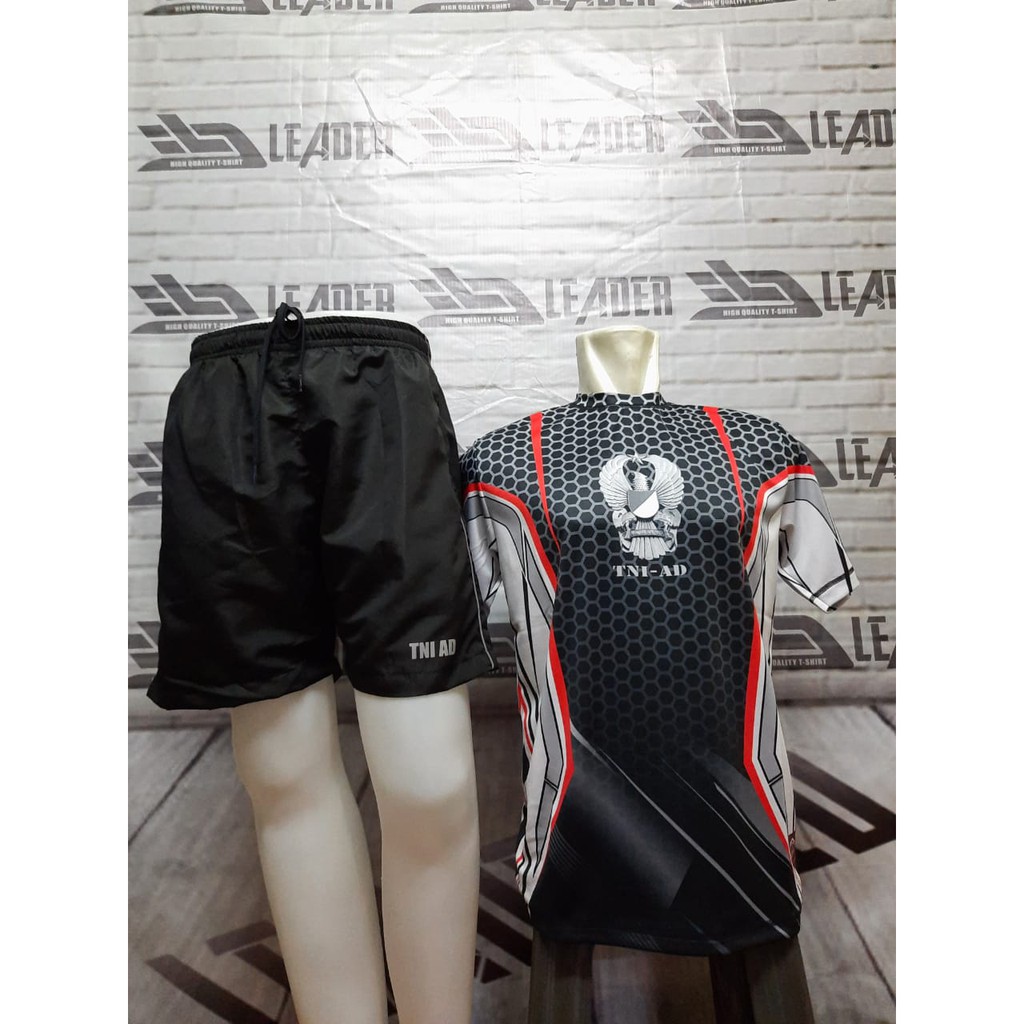 BAJU SETELAN OLAHRAGA TNI AD ABU LIS MERAH FULPRINT