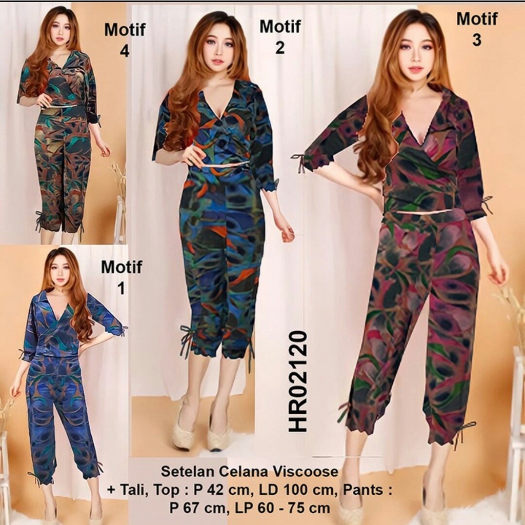 HR2120 Setelan Celana Bahan Viscos inner / Stelan celana dan inner / Setelan kekinian