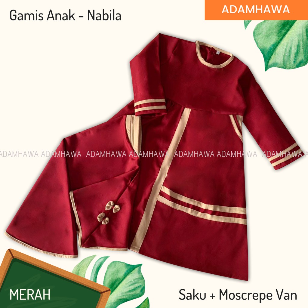 GAMIS MONSCREPE ANAK MAXY NABILA SIZE 2-12 TAHUN -ALEXAGROSIR