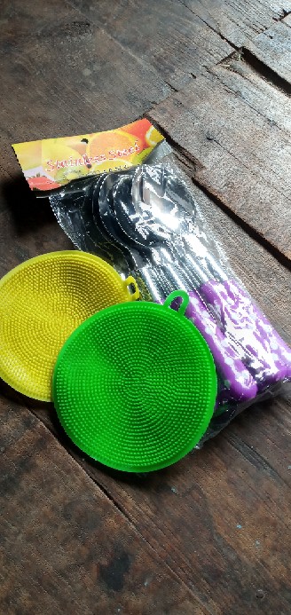 B-175 [ Grosir ] Spon Cuci Piring Spons Silikon Anti Kuman Murah Meriah Sk