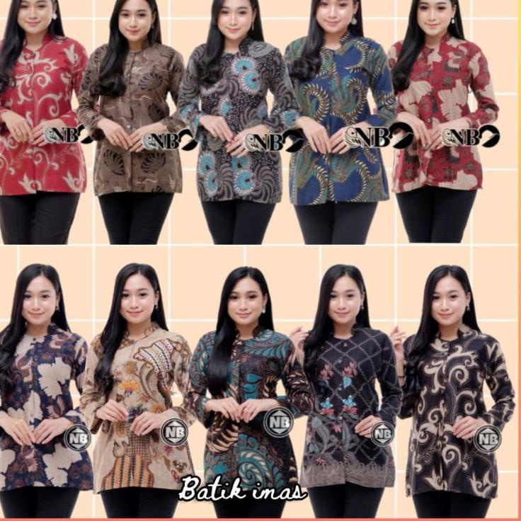 Hot Sell.. Blouse Batik Atasan Batik Wanita Blouse Kantor Premium Ekslusif Seragam Kantor Atasan Wan