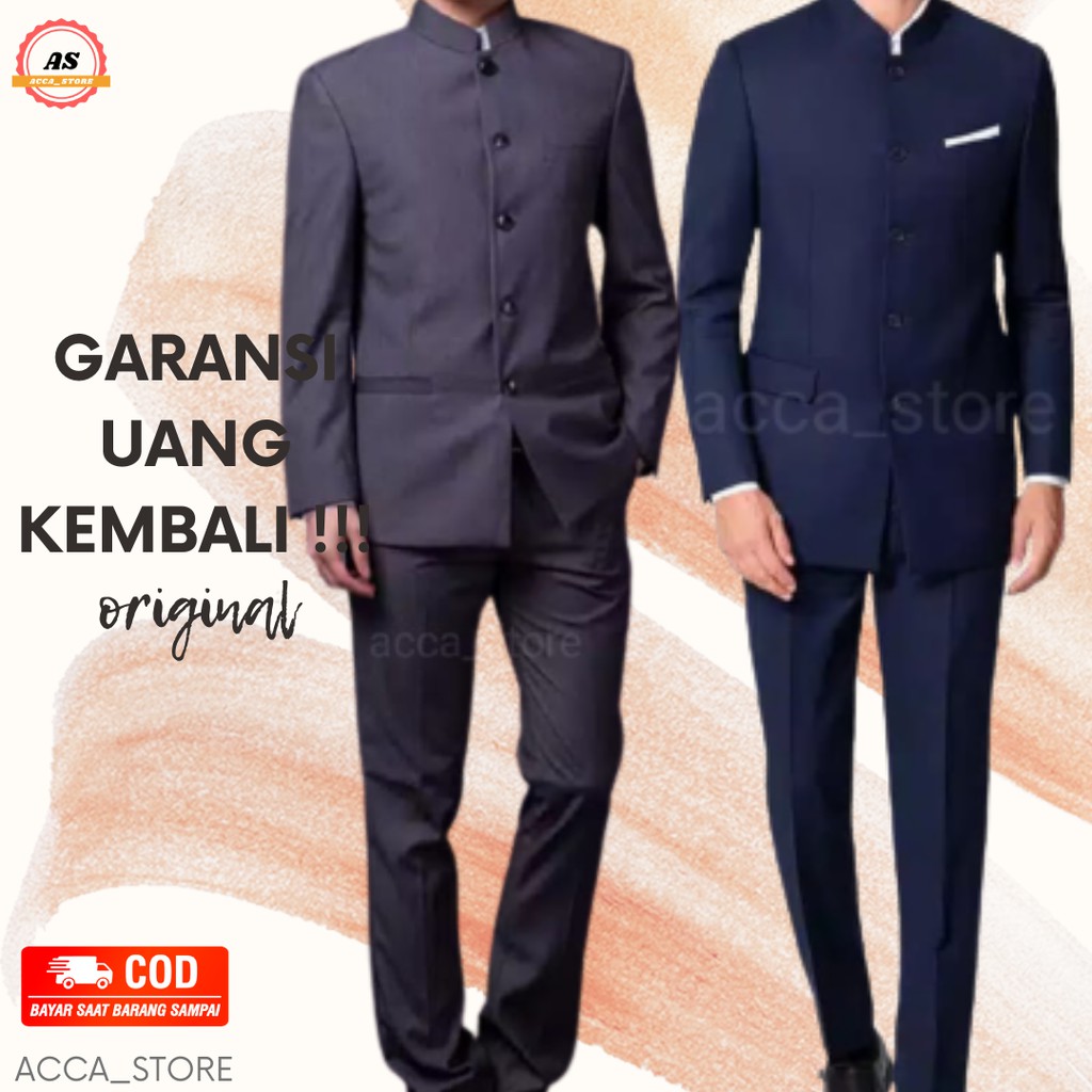Setelan Jas Mandarin Pria ( Jas Dan Celana )