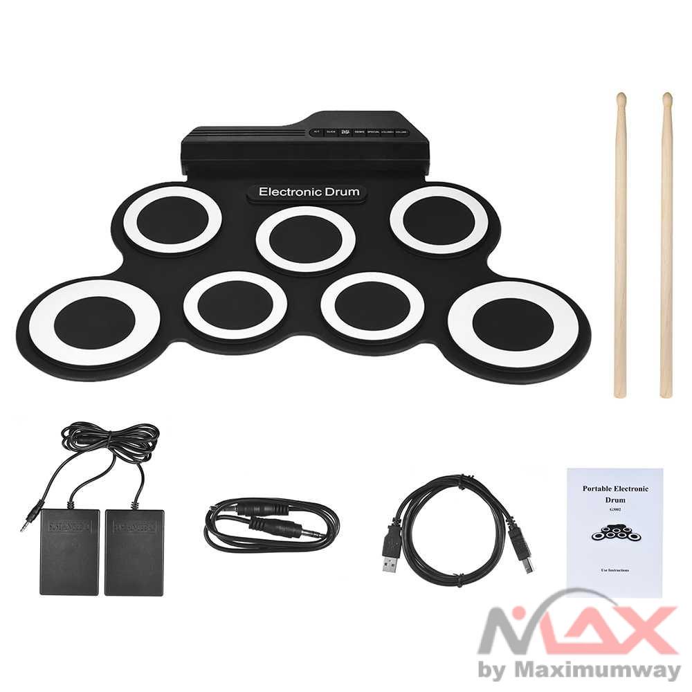 Ammoon Electronic Digital Drum Kit 7 Pads Roll Up USB Power Alat musik Hobi Dj House Music