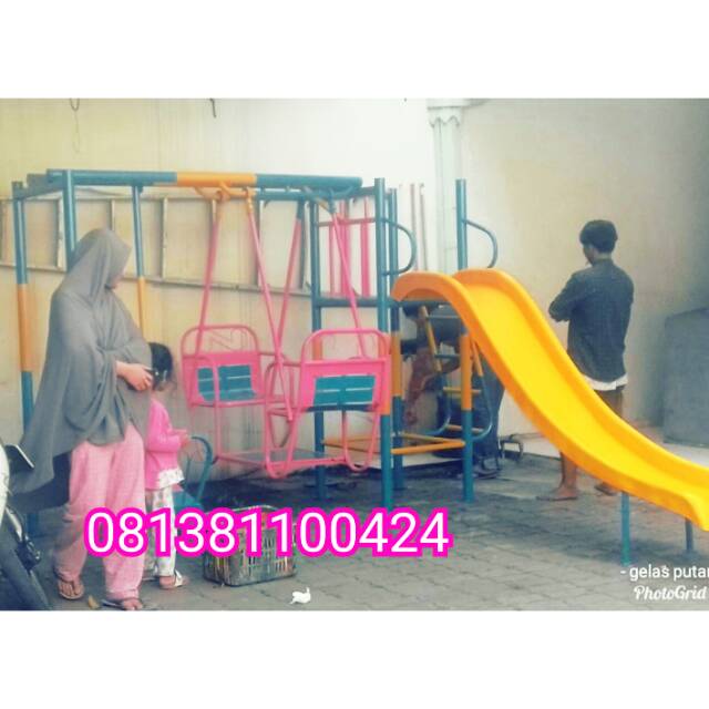 Ape luar mainan edukasi anak anak tiga set perosotan ayunan enjotan  free ongkir jakarta
