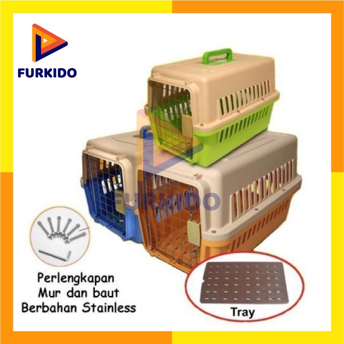 Pet Cargo Kennel Box Pet Carrier KN-1010 Tray (Tanpa Roda)