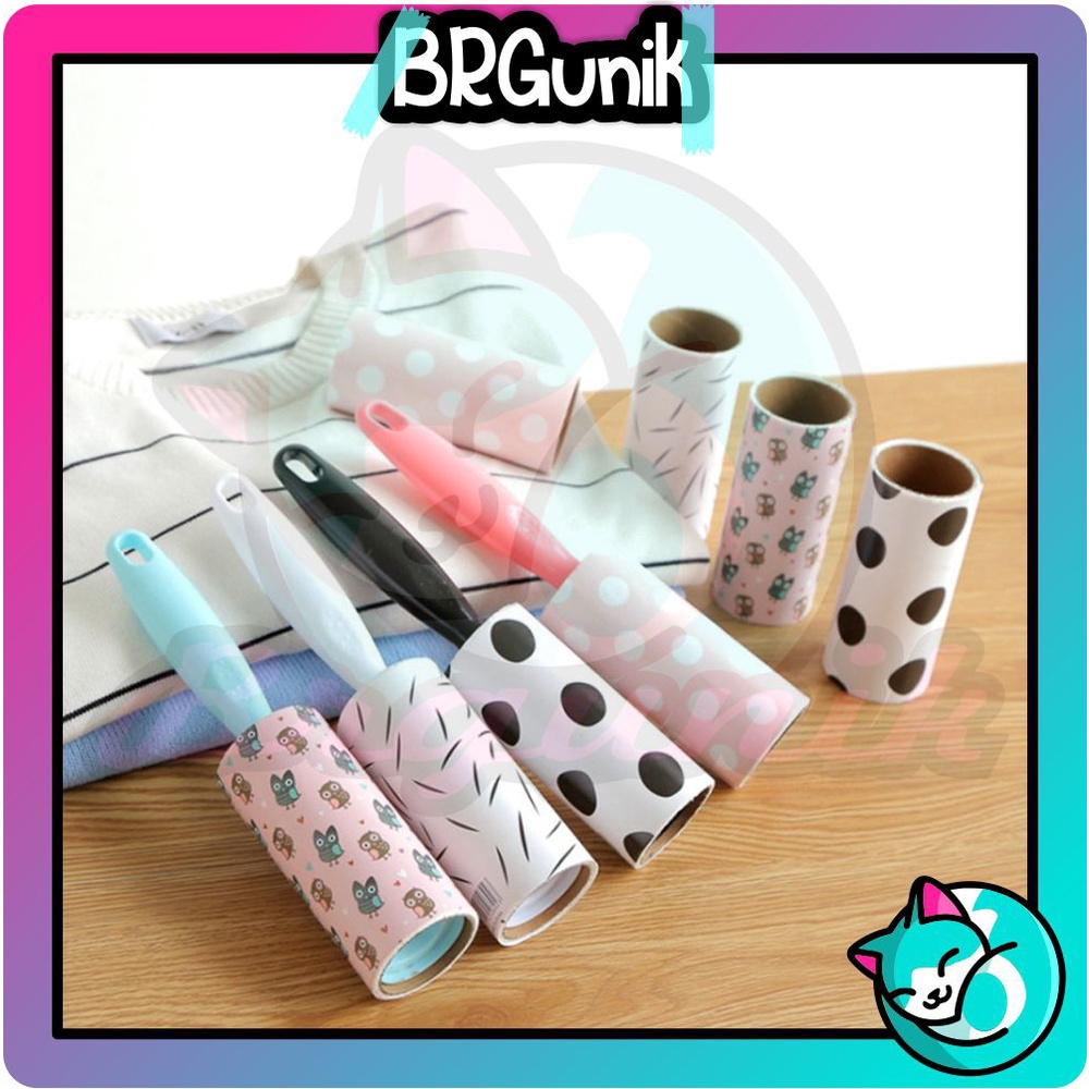 BRGUNIK Sticky Roll Pembersih Bulu Kucing Anjing Di Baju Penghilang Sisir Kecil Rontok Sikat Roller Refill R751