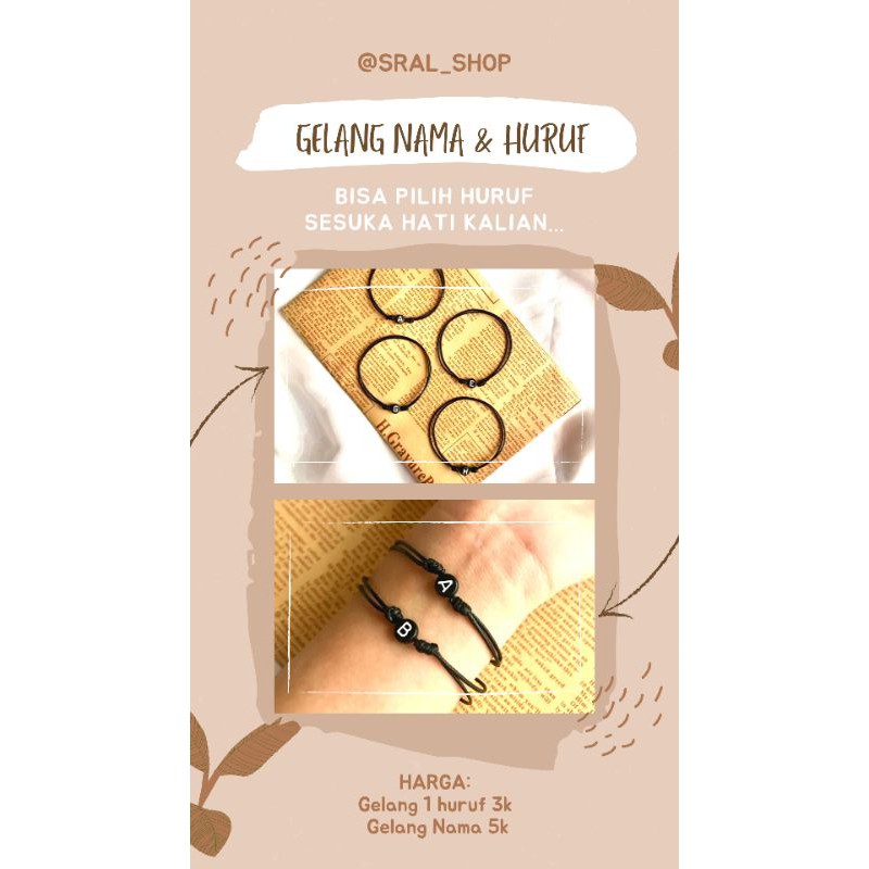 Gelang Nama/ Gelang Inisial/ Gelang Couple