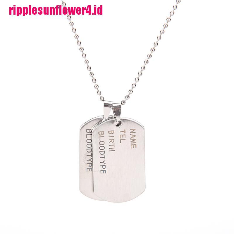 Liontin Tag Nama Militer Army Bahan Stainless Steel