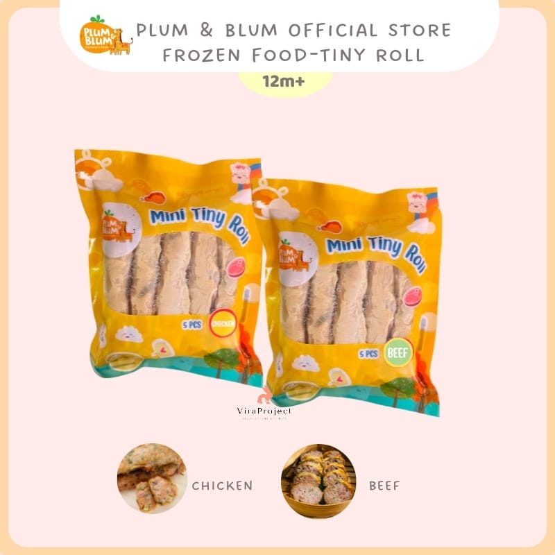 PLUM&amp;BLUM FROZEN MINI TINY ROLL DAGING AYAM SAPI ROLL NO MSG 5PCS