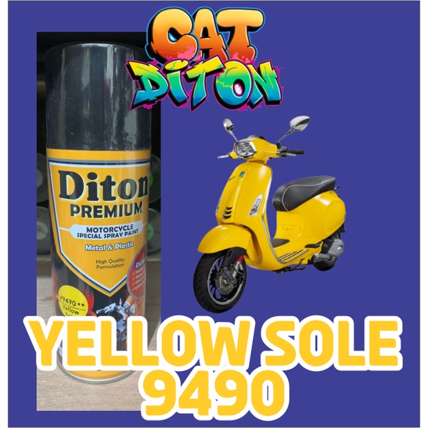 Cat Pilox Diton Premium Vespa Yellow Sole 9490 Warna Kuning Kilap