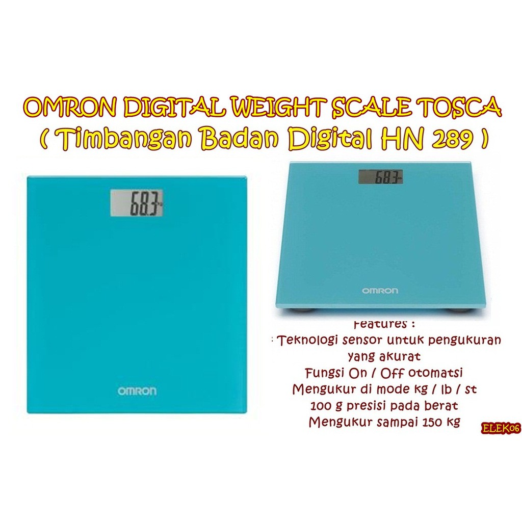 ELEK06 OMRON DIGITAL WEIGHT SCALE HN 289 TOSCA TIMBANGAN BADAN DIGITAL