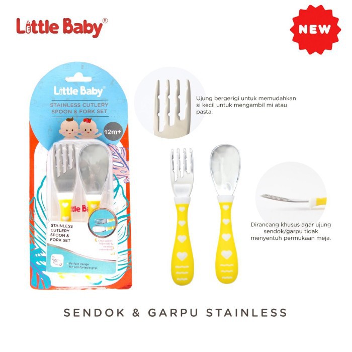 LITTLE BABY STAINLESS CUTLERY SPOON &amp; FORK SET SCSF0220