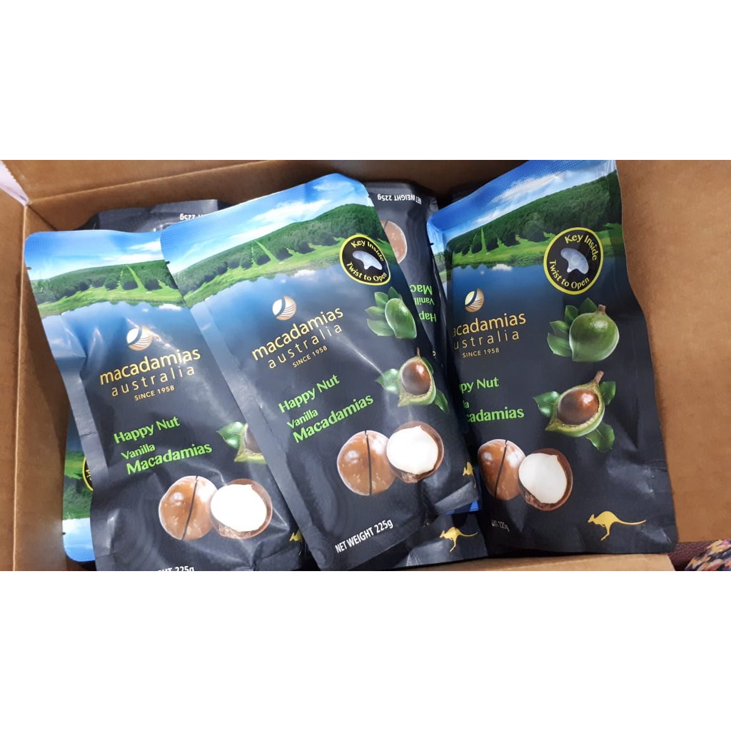 Jual Macadamias Australia happy nut vanila 100 ORIGINAL Shopee Indonesia