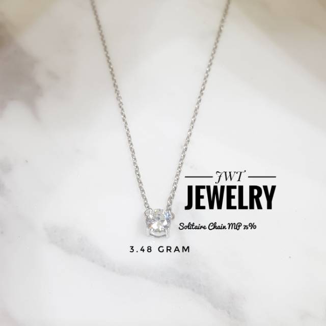 KALUNG WANITA CEWEK MILLIE MOLLY KOYE EMAS SOLITAIRE MODEL BERLIAN DIAMOND LOOK