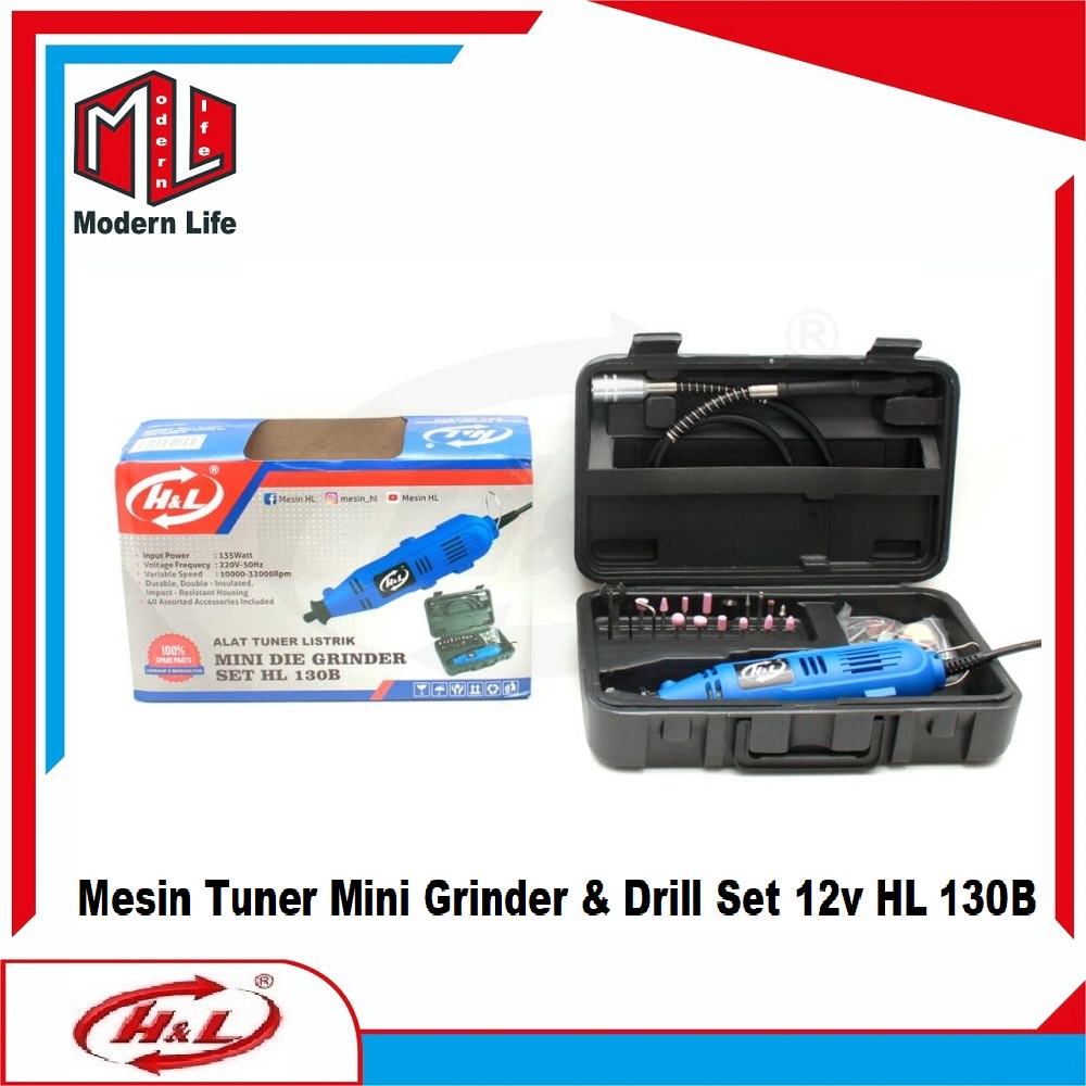 HL-130 Mesin Gerinda Bor Tuner / Mini Die Grinder SET HL 130 B