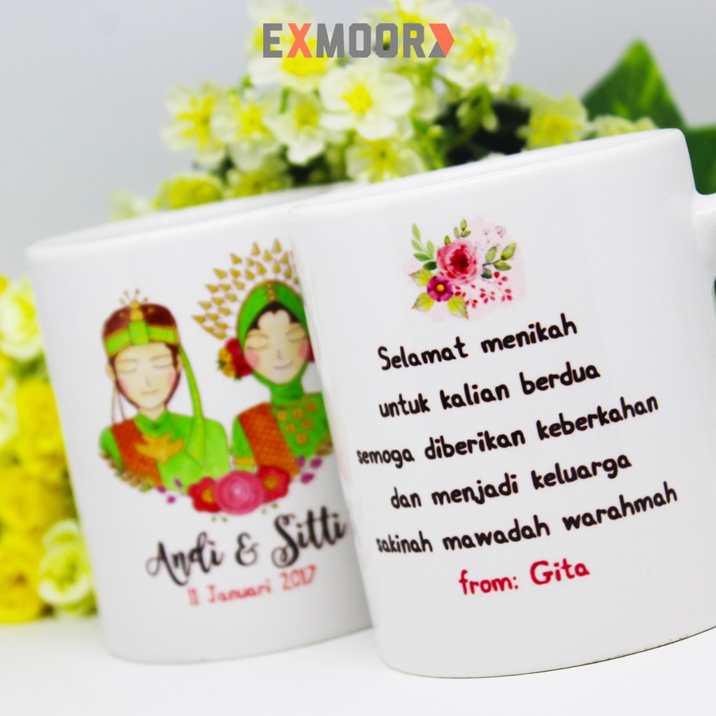 Mug Couple Pengantin Bugis Makassar untuk Kado Pernikahan