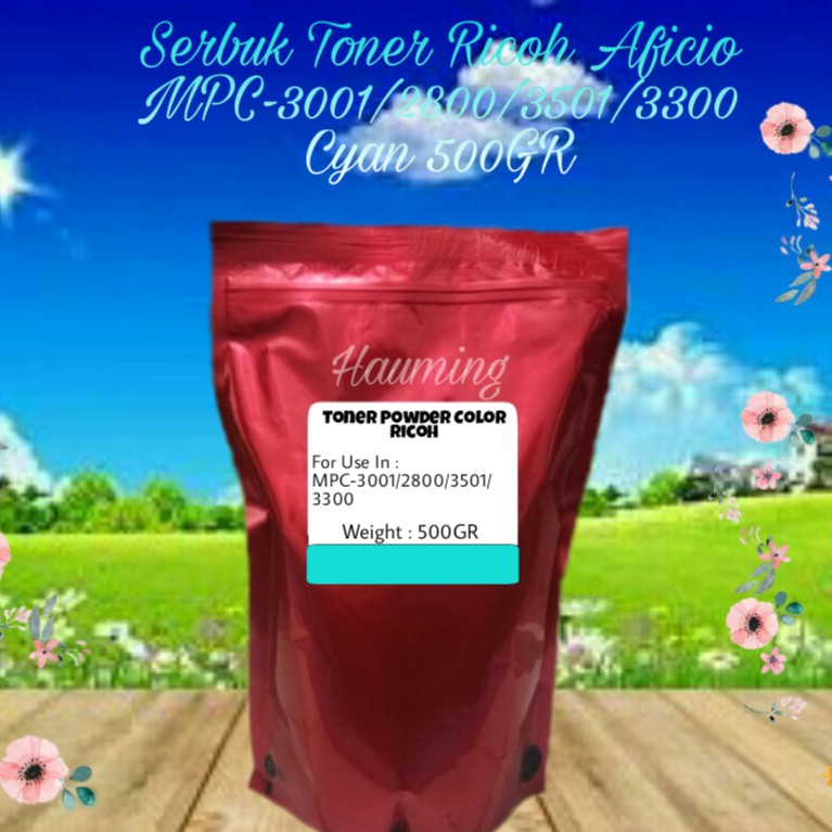 Serbuk Toner Ricoh MP C3001 C2800 C3501 C3300 C-3300 3001 3501 MPC3001 MPC2800 MPC3501 Cyan 500gr