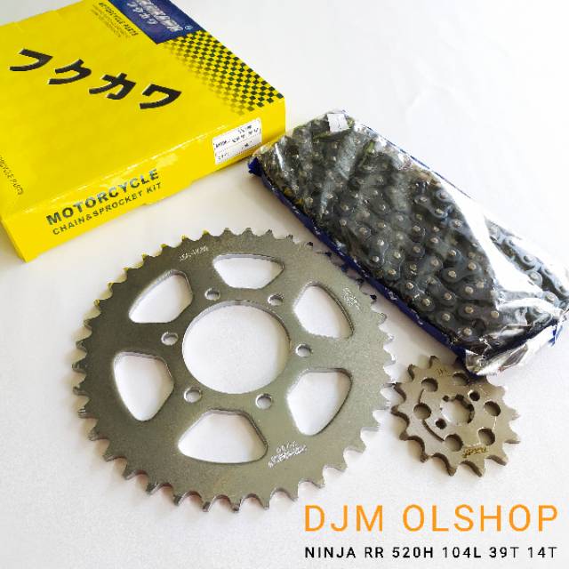 Gear Set Fukukawa KAWASAKI NINJA RR Rantai 520H-104L-39T-14T