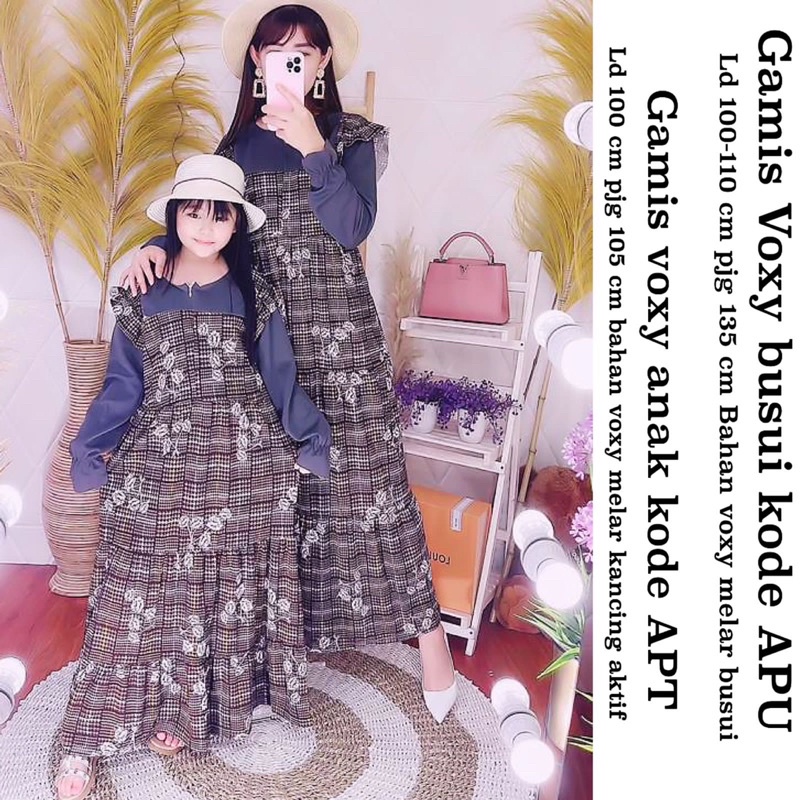 Gamis voxy ibu APu &amp; Anak kode APT