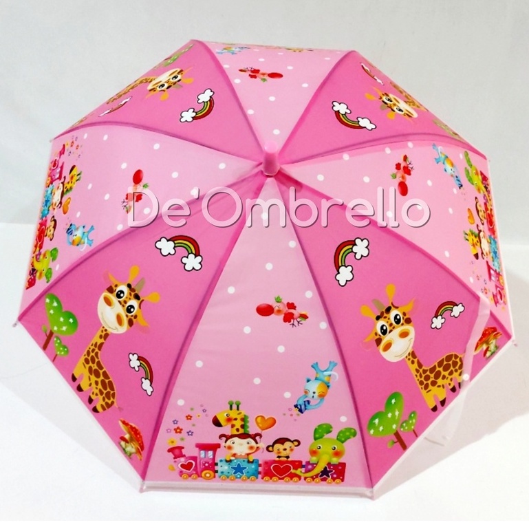 (007C)Payung PVC Anak Motif Animals Dasar Warna/Payung Anak Lucu/Umbrella Pelindung Hujan