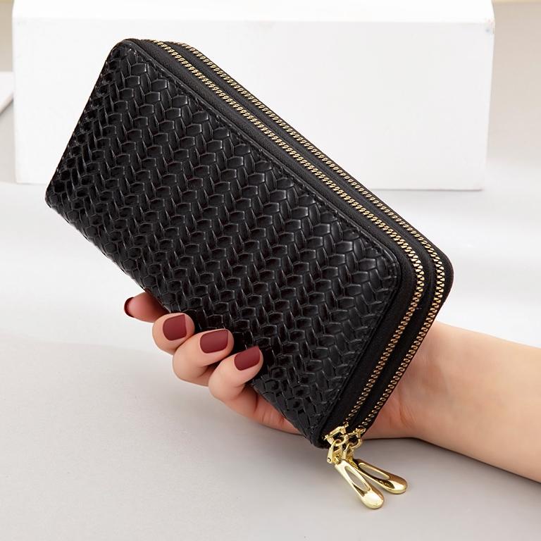 T93L DOMPET PANJANG WANITA 2 RESLETING PESTA KULIT PUM LEGIA FASHION KOREA BRANDED IMPORT SLOT KARTU